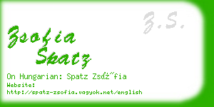 zsofia spatz business card